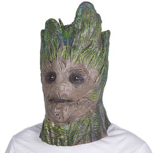 Masque intégral en latex - Design créature végétale, texture écorce d'arbre, accents de <span class=keywords><strong>mousse</strong></span> verte, doux et confortable pour Halloween, <span class=keywords><strong>cosplay</strong></span>, fête/scène - Product Image 2