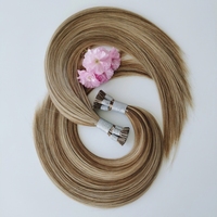 Extensions de cheveux indiens en gros, qualité supérieure, avec colle italienne, pointes épaisses en V, à la kératine, vierges Remy, double tirage, micro-liens
