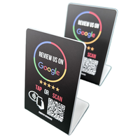 Support NFC pour carte Google Review avec impression de code QR, support de table RFID 13,56 MHz pour les médias sociaux ou le marketing