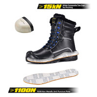 Bottes de travail imperméables extrêmes pour l'hiver, à tige haute, avec embout composite et semelle intermédiaire antidérapante, chaussures de sécurité pour les lieux de travail froids et hivernaux