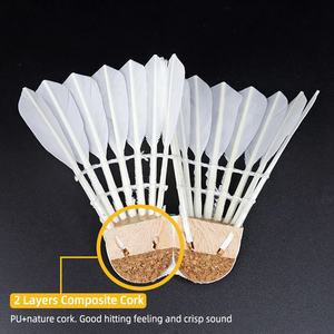 Dunrun <span class=keywords><strong>Dr</strong></span>-12 Custom Logo Professionele Training Badminton Shuttles Klasse Een Gans Recht Veer Met 2 Lagen Kurk - Product Image 5