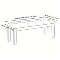 Housse de banc moderne en mélange élastique 92% polyester/8% élasthanne, teinte unie, ajustement parfait, lavable en machine, pour extérieur, 90-120 cm
