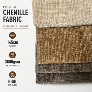 Tissu d'<span class=keywords><strong>ameublement</strong></span> en <span class=keywords><strong>velours</strong></span> chenille de haute qualité, tissu chenille pour canapé, tissu chenille en polyester 380 GSM pour meubles - Product Image 6