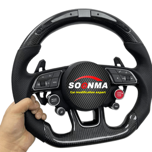 Volant en carbone semi-Alcantara <span class=keywords><strong>S</strong></span>-<span class=keywords><strong>Line</strong></span> avec bouton de démarrage pour <span class=keywords><strong>Audi</strong></span> Q8 SQ8 A3 A4 B9 <span class=keywords><strong>A5</strong></span> B8 A6 C7 A7 S3 S4 RS3 RS5 RS7 RS6 C8 - Product Image 1