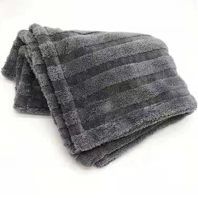 Carro torção loop secagem toalha preto 1400 gsm 60x80 lavagem de carro toalha quick-dry microfibra secagem toalha retângulo