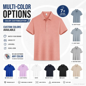 เสื้อกอล์ฟถักแบบย้อมสีทั้งตัว รุ่นยูนิเซ็กซ์ แขนสั้น 87% โพลีเอสเตอร์ 13% สแปนเด็กซ์ ระบายอากาศได้ดี แห้งเร็ว ซึมซับเหงื่อได้ดี - Product Image 3