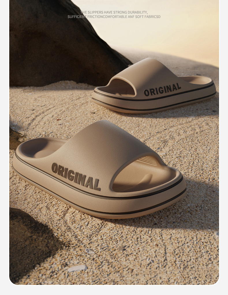 Hot Sale Bathroom Soft Beach EVA Fashion Non-slip Slippers Mens and Women House Slides