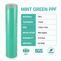 Film de protection de véhicule (PPF) en TPU aliphatique de la série Crystal Vert Menthe, auto-réparant, anti-jaunissement, hydrophobe, vente en gros, coloré