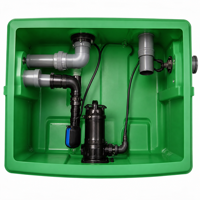 Station de relevage des eaux usées intégrée en PE, système d'éjection automatique des eaux usées avec pompe broyeuse submersible pour sous-sol et villa