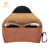 Étui à lunettes portable élégant en PU souple léger avec protection et logo personnalisé