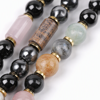 Ensemble de bracelets tendance en pierre naturelle pour femmes et hommes, 4 pièces, faits à la main, extensibles, onyx, hématite, quartz rose, œil de tigre