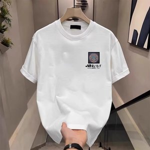 T-shirt da uomo a maniche corte estiva in puro cotone, di tendenza nazionale, alla moda, casual, best-seller, versatile, pesante, girocollo, con stampa cartoon - Product Image 2