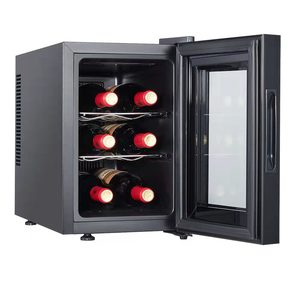 Enfriador de <span class=keywords><strong>Vino</strong></span> de 12 Botellas, 6 Botellas, Gabinete Refrigerador de <span class=keywords><strong>Vino</strong></span> con Estantes de Metal y Madera, Mini <span class=keywords><strong>Nevera</strong></span> de Una Puerta de Vidrio - Product Image 3