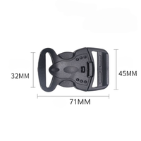 Boucle à dégagement latéral double sécurité 32mm 71mm 45mm – Accessoires durables pour sacs à dos et colliers pour animaux de compagnie