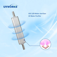Sterilisator Air Inline LED UVC 265-275nm, 3LPM, 2-4W, DC12-24V, Filter RO, Penghilang Bakteri 99,99%, Tanpa Merkuri, OEM ODM UVWORKS