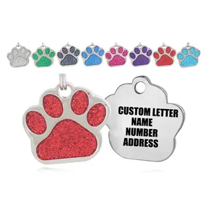 Custom Engraved Metal Stainless Steel Sublimation Name Tag Necklace Dogtag Cat Pet ID Tags Personalized Dog Tag for Engraving