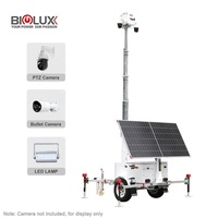Remorque de sécurité solaire mobile avec système de caméras de surveillance et tours de surveillance pour les infrastructures clés