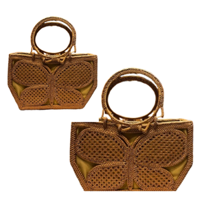 Vente en gros de sacs à main en rotin Lombok tissé papillon, poignée circulaire, sac Ata avec design artisanal indonésien, artisanat en osier - Product Image 1