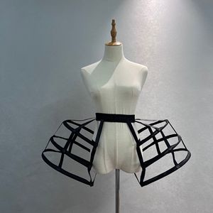 Baroque creux <span class=keywords><strong>noir</strong></span> blanc cage à oiseaux agitation 3 cerceaux Crinoline Lolita Banquet Costume robe de bal Performance <span class=keywords><strong>jupon</strong></span> spécial - Product Image 6