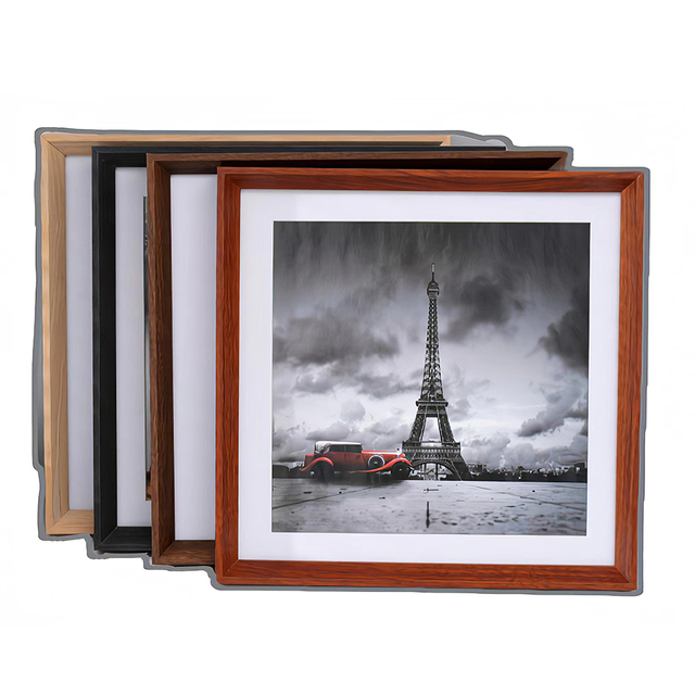 Wholesale 11x14 Dark Wood Picture Frames Solid Wood Photo Frame for Painting with White Mat for Album & Accessories