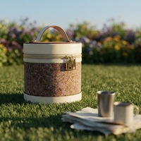 Sac à main cylindrique OUVERIE pour femme en cuir végétalien floral pressé à chaud, écologique, style seau, avec poignée supérieure