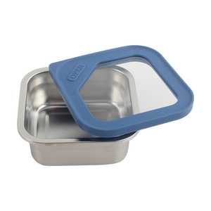 Contenedor de Alimentos Rectangular de Acero Inoxidable con Tapa de Plástico Azul Hermética a Prueba de Fugas, Lonchera de un Solo Compartimento - Product Image 5