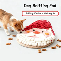 Tapis de renifflement pour chien en polaire lavable, thème Noël de luxe, Père Noël, jouet à mâcher pour le nettoyage des dents, résistant aux morsures, 35*46cm