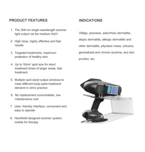 Baru 308nm UVB Perangkat Fototerapi 311nm Mesin Terapi Sinar UV Excimer Cahaya Vitiligo Pengobatan Psoriasis - Product Image 5