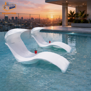 White Recliner Chair Beach Sun Lounger Chaise Lounge Poolside Lounge Chairs Set Sun <b>Pool</b> Fiberglass <b>Tanning</b> Chairs for Outside - Product Image 1