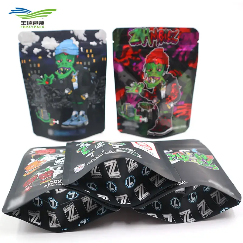 Custom Printed Backpack Boyz Mylar Bags Holographic/Soft Touch Stand Up 3.5G Mylar Bag Cali Packs
