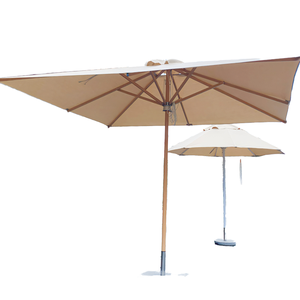 Parasol de jardin et de terrasse en polyester avec logo personnalisé, mât central, rotation à 360 degrés, résistant à la décoloration, pour usage extérieur en hôtels, personnalisable - Product Image 2