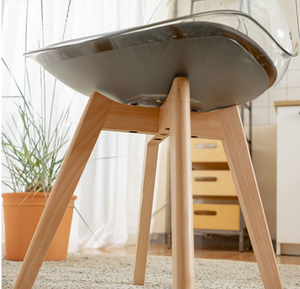 Dossier de chaise domestique Transparent bjflamingo, <span class=keywords><strong>pieds</strong></span> en <span class=keywords><strong>bois</strong></span> en plastique, chaise - Product Image 5