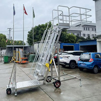 Plate-forme d'échelle mobile pliable en acier inoxydable échelles portables télescopiques pour l'inspection de l'eau carburant réservoir de gaz