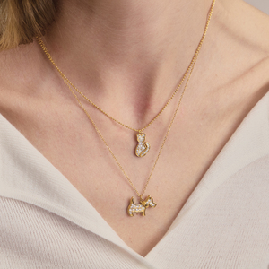 Collier J&D avec <span class=keywords><strong>pendentif</strong></span> animal mignon chaton, en acier inoxydable plaqué <span class=keywords><strong>or</strong></span> 18 carats, avec strass, os, patte, cristal, chiot Westie, <span class=keywords><strong>pendentif</strong></span> animal - Product Image 6
