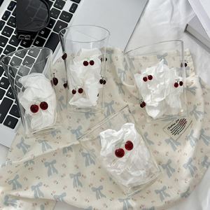 Juego de Vasos de Vidrio Pintados a Mano, Libres de Plomo, con Diseño de Cerezas, Varios Estilos Disponibles, para Café, Cócteles, Vino, Regalo para Bodas y Fiestas - Product Image 4