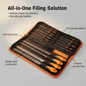 17pcs Premium Industrial Grade T12 Drop Forged Alloy Steel <strong>File</strong> Tool <strong>Set</strong> 4 Large <strong>Files</strong> 12pcs Needle <strong>Files</strong> 1 Brush DIY Carry Case - Product Image 3