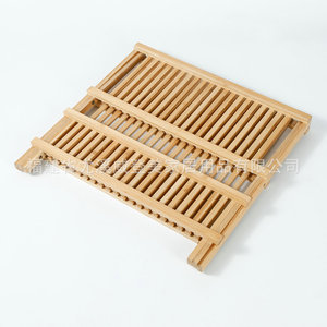Escurridor de platos de bambú de doble capa, escurridor de cocina, plegable, ventilado, personalizable. - Product Image 2
