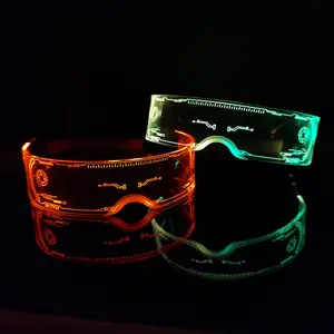 Nicro Cool Costume décor de fête lunettes Led El fil néon fête lunettes Led lumineuses lunettes DJ Halloween décoration