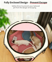 Tente de camping portable pliable octogonale pour animaux de compagnie, en tissu Oxford imperméable, pour chaton ou chien