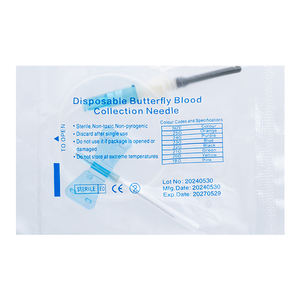 ชุดเก็บเลือดแบบเข็มผีเสื้อสำหรับสัตว์เลี้ยง ใช้สำหรับเส้นเลือดบนหนังศีรษะ ผลิตจากพลาสติก PP + สแตนเลส ขนาด 19G-27G ได้รับการรับรองมาตรฐาน CE/ISO - Product Image 3