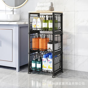 Estante de almacenamiento de verduras para cocina, de 4 niveles, plegable, de metal, para organizar frutas y verduras, tipo vertical, rectangular y duradero. - Product Image 4