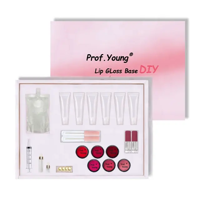 Lipgloss-Basis DIY Matte Lipgloss-Kit Handgemachtes flüssiges Lippenstift-Set Machen Sie Ihren eigenen Lip gloss, der bunte Aromen mischt