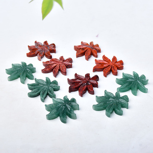 Hand Made Natural <b>Crystal</b> Maple Leaf Figurine Polished Gemstone Leaf Carving for Jewelry Making - Product Image 4