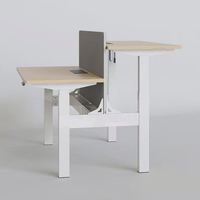 Bureau modulaire électrique réglable en hauteur avec panneau de confidentialité avant, système de gestion des câbles, taille personnalisable