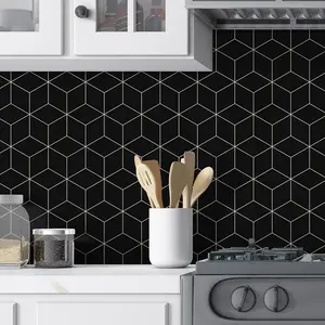 Sunwings Peel And Stick Rhombus Tile | Stock In US | Navy Blue Tile Sticker Mosaic For Kitchen Backsplash And Decoration Wall