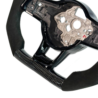 F1-Style Schwarzes Carbon-Faser-Wildleder Maßgefertigtes Sport-Lenkrad Passend für Perforierten MK6 GOLF JETTA Polo GTI GTI V