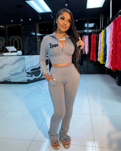 Abiti estivi con Logo personalizzato da donna <span class=keywords><strong>t</strong></span>-<span class=keywords><strong>shirt</strong></span> e Joggers con motivo solido - Product Image 5
