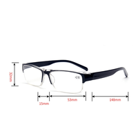 9177 1pc PC cadre demi-jante carré verre lentille presbytie mode mâle femme unisexe lunettes correctives lunettes de lecture