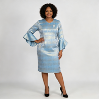 Robe de luxe élégante pour femme américaine grande taille, idéale pour les affaires et l'église, en brocart – Nouvelle collection en promotion