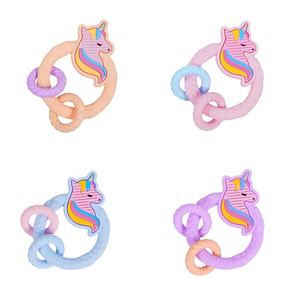Mordedor infantil de silicona sin BPA con diseño de unicornio, juguete suave para <span class=keywords><strong>dientes</strong></span>, calmante y masticable, seguridad, primer juguete para bebés - Product Image 4
